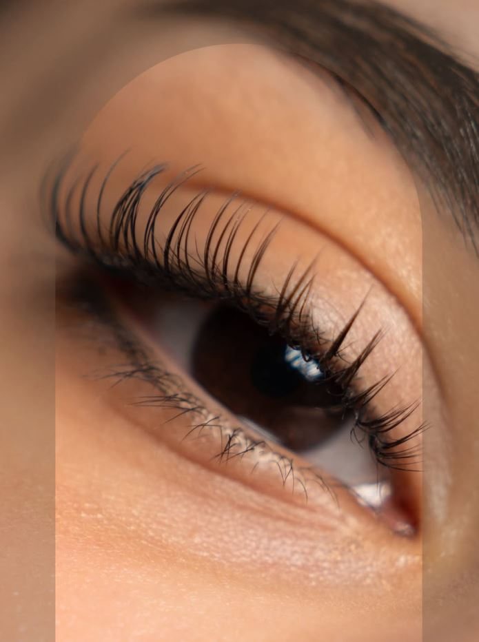 Lash extensions, close up